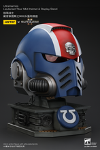 Load image into Gallery viewer, Ultramarines Lieutenant Titus' MKX Helmet & Display Stand