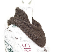 Load image into Gallery viewer, Grey Chunky Knit Short Infinity Scarf, Hand Knitted Mens Womens Scarf, Wool Neck Warmer Circle Scarf
