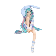 Load image into Gallery viewer, Hatsune Miku Noodle Stopper Figure -Rabbit Ear Hood Pajama Blue Color ver.-
