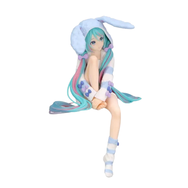 Hatsune Miku Noodle Stopper Figure -Rabbit Ear Hood Pajama Blue Color ver.-