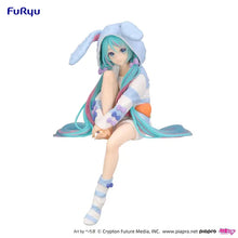 Load image into Gallery viewer, Hatsune Miku Noodle Stopper Figure -Rabbit Ear Hood Pajama Blue Color ver.-
